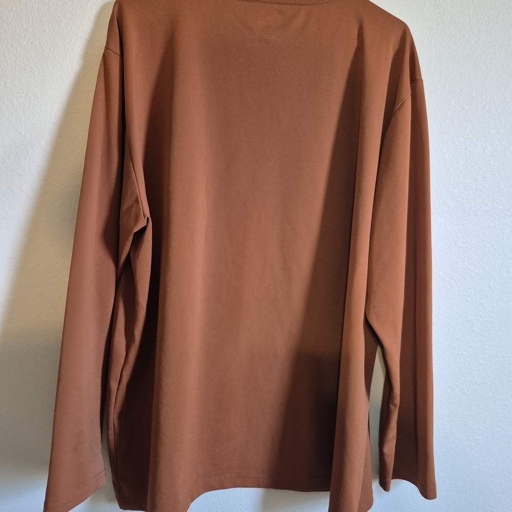 Vintage Dickies Brown Long Sleeve Tee Soft Relaxed Fit - Picture 4 of 4